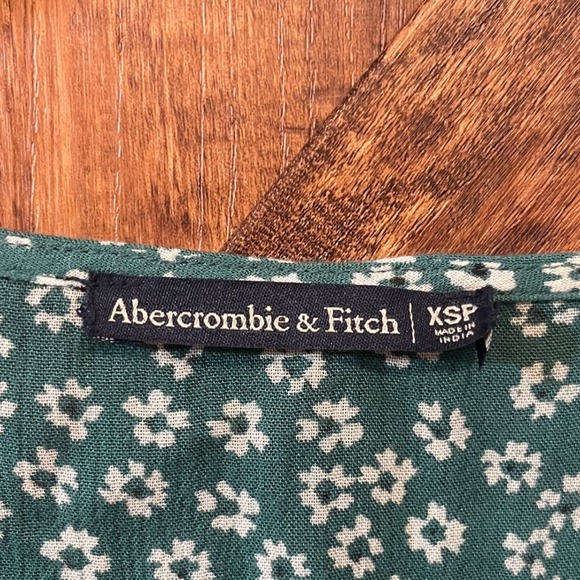 Abercrombie and fitch Womens green floral tie front flowy mini‎ dress sz xsp EUC - Picture 3 of 6